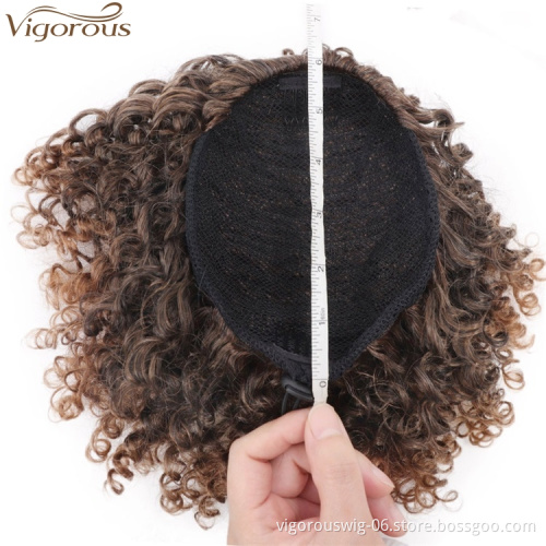 Vigorous Afro Drawstring Ponytail Kinky Curly Ponytail Hair Synthetic Curly Puffs Ponytail Extensions for Black Women